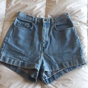 american apparel high waist cuff short